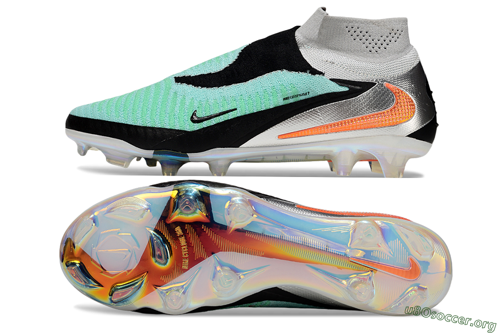 Nike Phantom 6 High Elite FG Football Boots - Jade/Black/Orange 1