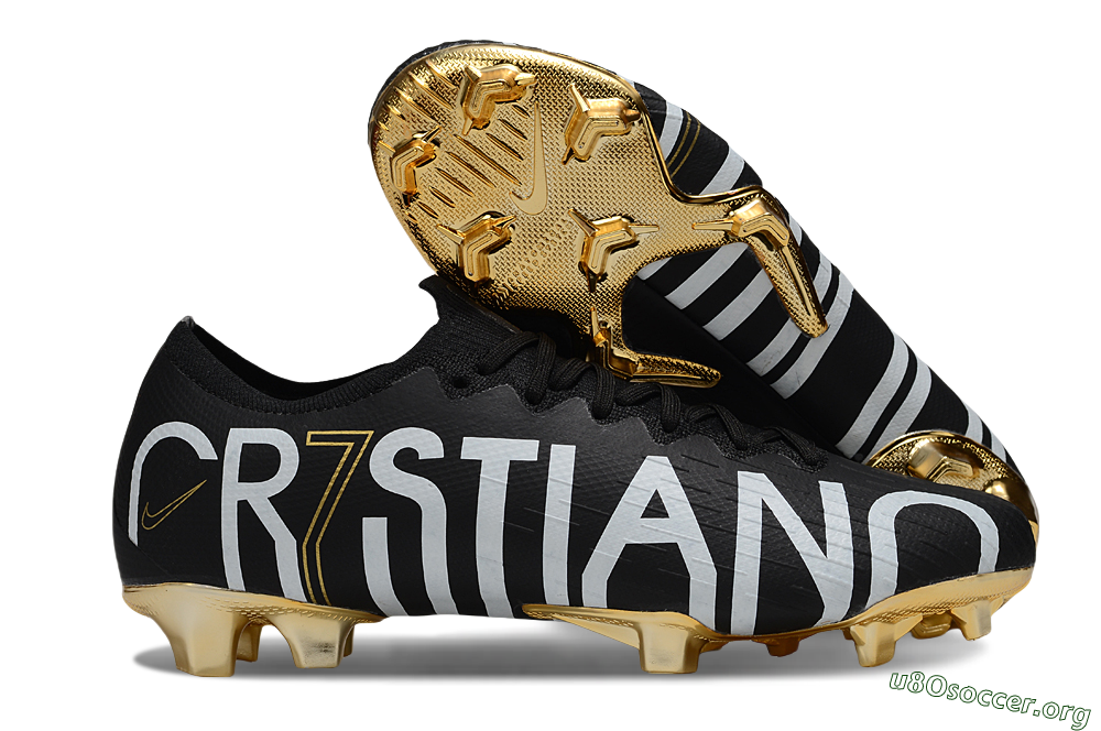 Nike Mercurial Vapor 12 Elite FG Football Boots - Black/White/Gold 2