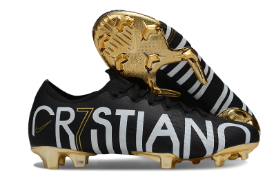 Nike Mercurial Vapor 12 Elite FG Football Boots - Black/White/Gold