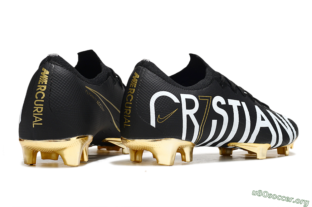 Nike Mercurial Vapor 12 Elite FG Football Boots - Black/White/Gold 6