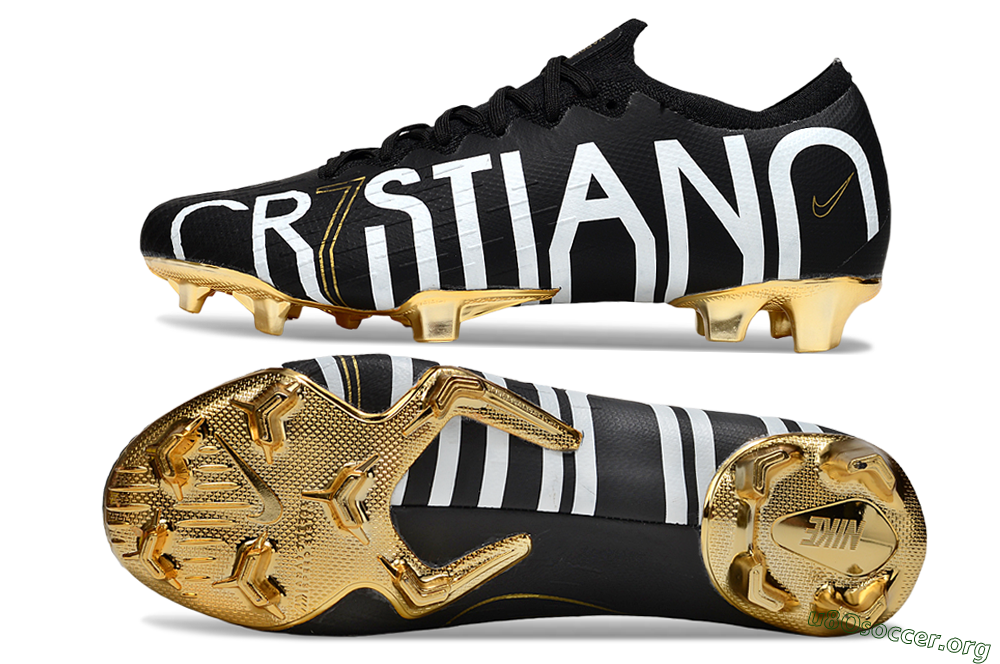 Nike Mercurial Vapor 12 Elite FG Football Boots - Black/White/Gold 1
