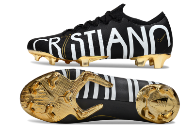 Nike Mercurial Vapor 12 Elite FG Football Boots - Black/White/Gold