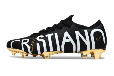 Nike Mercurial Vapor 12 Elite FG Football Boots - Black/White/Gold