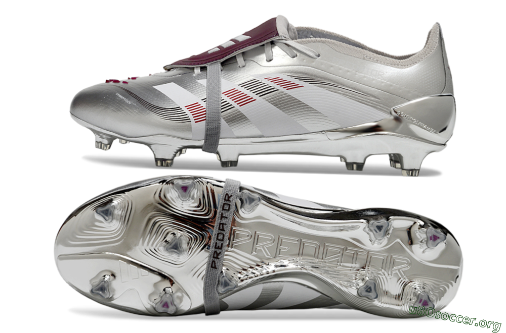 Adidas Predator 25 Elite Foldover Tongue FG Football Boots - Silver/Black/Red 1
