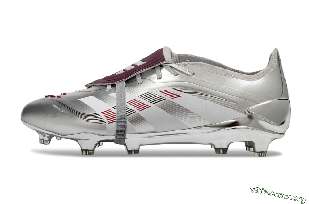 Adidas Predator 25 Elite Foldover Tongue FG Football Boots - Silver/Black/Red 3