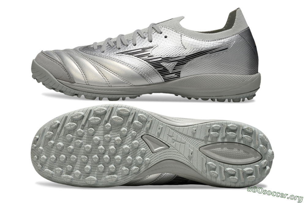 Mizuno Morelia Neo Sala M8 TF Football Shoes - Silver/Black 1