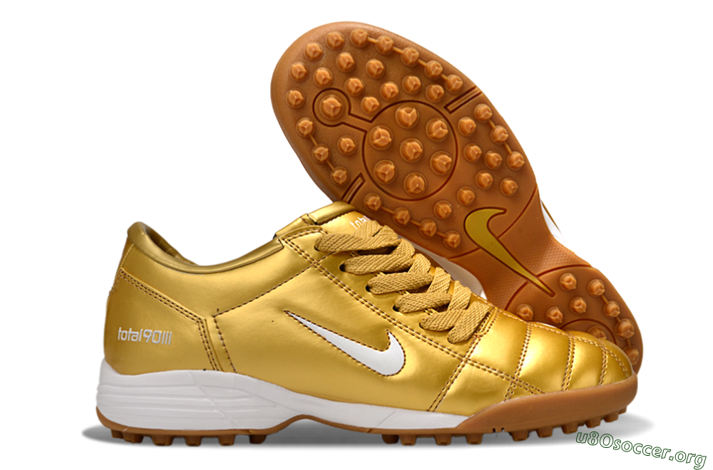 Nike Total 90 III TF Football Shoes - Gold/White 2