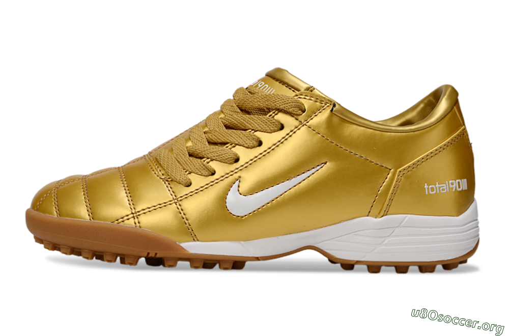 Nike Total 90 III TF Football Shoes - Gold/White 3