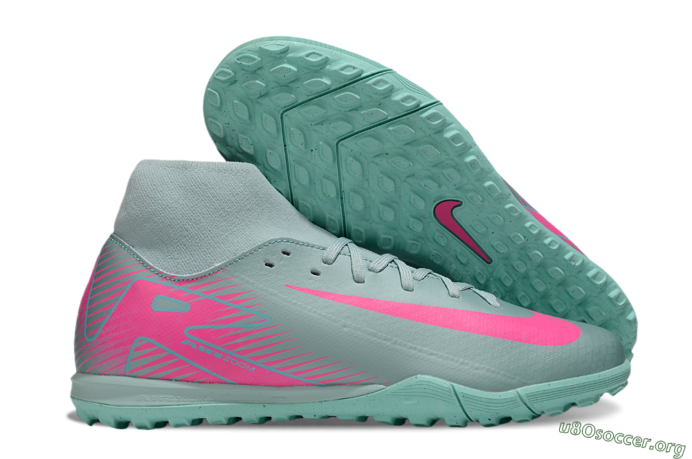 Nike Air Zoom Mercurial Superfly 10 Academy TF Football Shoes - Jade/Pink 2