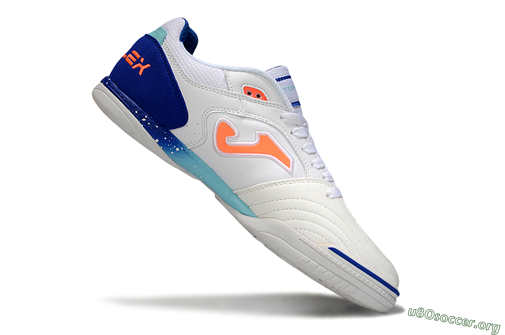 Joma Top Flex IC Football Shoes - White/Blue/Orange 4