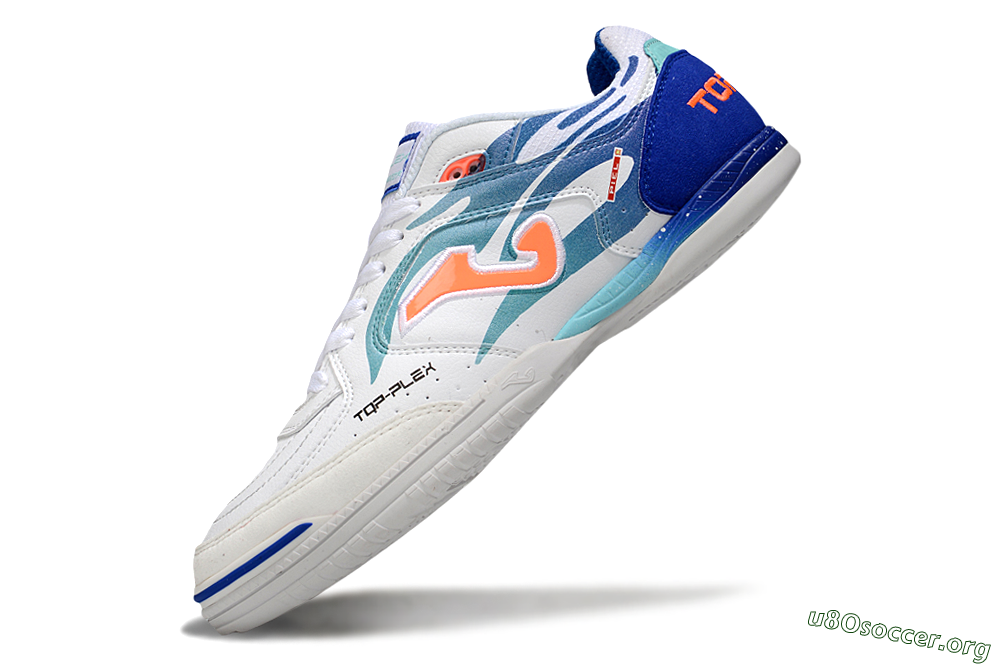 Joma Top Flex IC Football Shoes - White/Blue/Orange 5