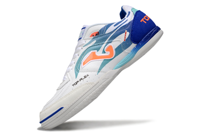 Joma Top Flex IC Football Shoes - White/Blue/Orange