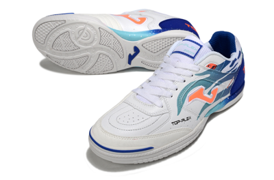 Joma Top Flex IC Football Shoes - White/Blue/Orange