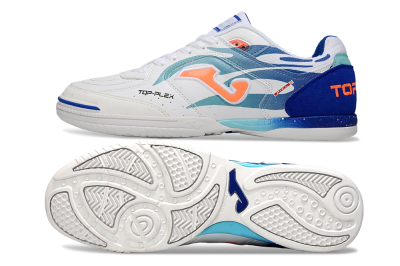 Joma Top Flex IC Football Shoes - White/Blue/Orange