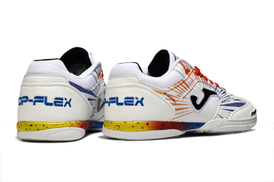 Joma Top Flex IC Football Shoes - White/Blue/Red