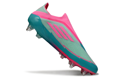 Messi x Adidas F50 Elite Laceless SG Football Boots - Green/Pink