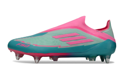 Messi x Adidas F50 Elite Laceless SG Football Boots - Green/Pink