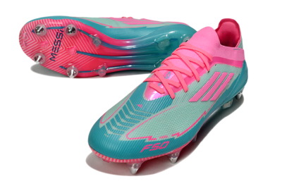 Messi x Adidas F50 Elite SG Football Boots - Green/Pink