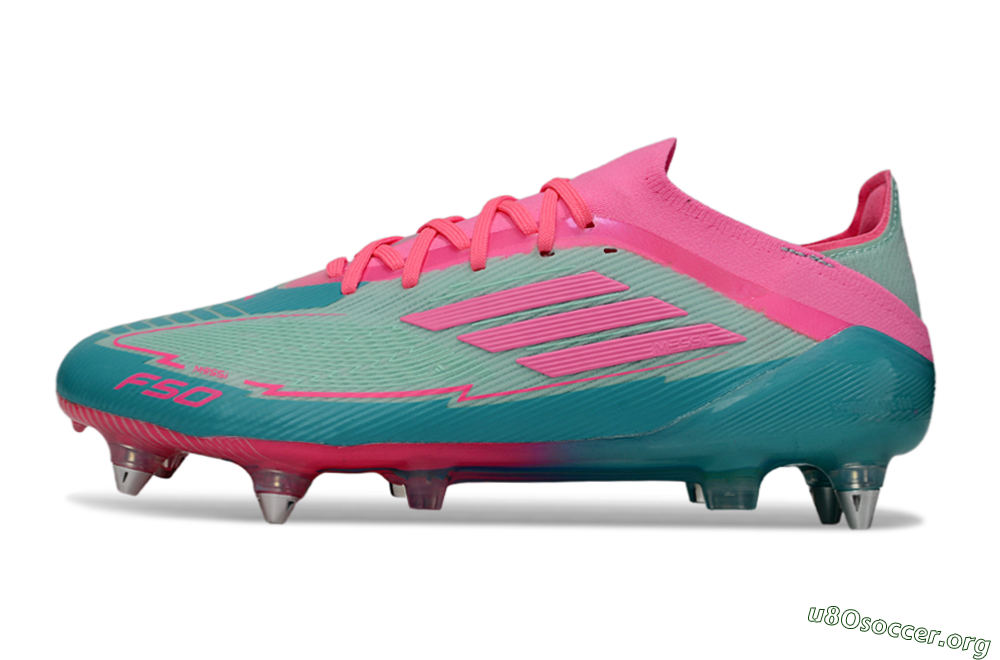 Messi x Adidas F50 Elite SG Football Boots - Green/Pink 3