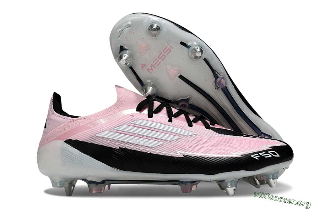 Messi x Adidas F50 Elite SG Football Boots - Pink/White/Black 2