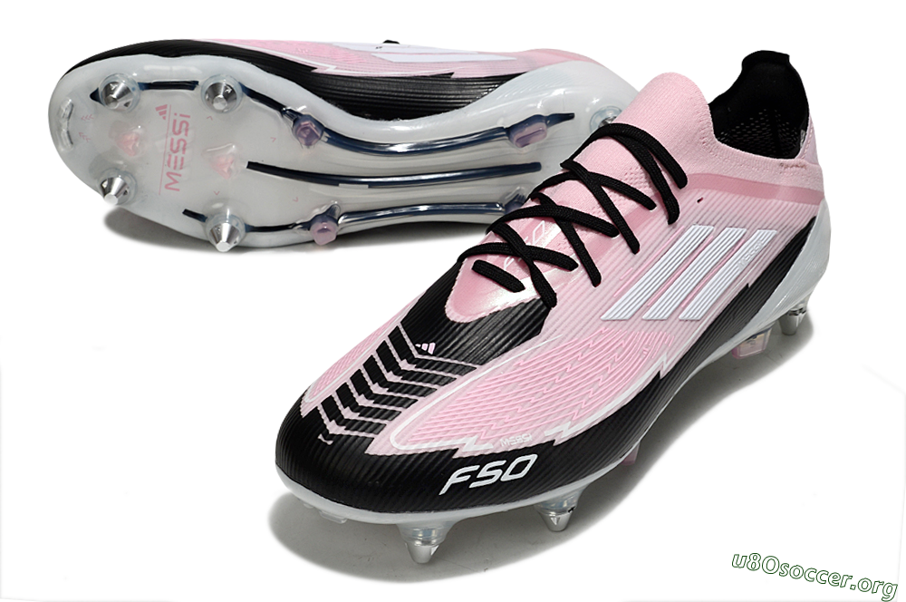 Messi x Adidas F50 Elite SG Football Boots - Pink/White/Black 0