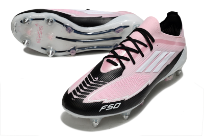 Messi x Adidas F50 Elite SG Football Boots - Pink/White/Black