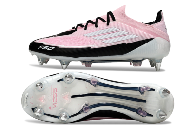 Messi x Adidas F50 Elite SG Football Boots - Pink/White/Black