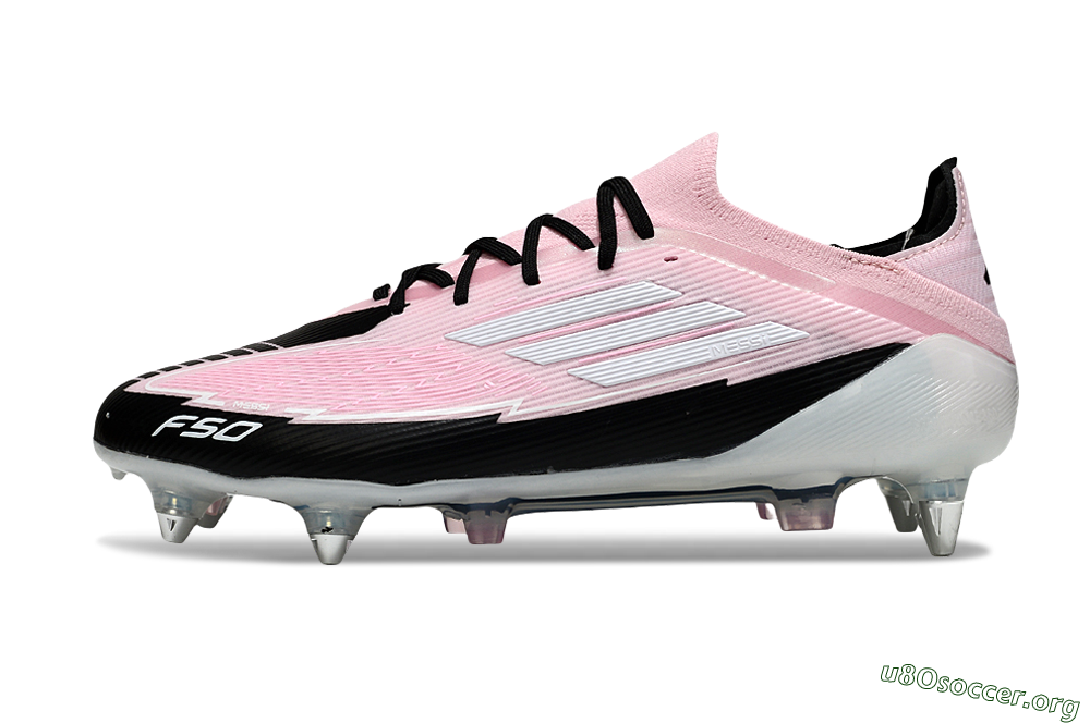 Messi x Adidas F50 Elite SG Football Boots - Pink/White/Black 3