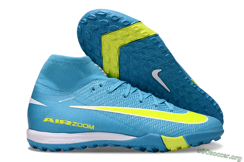 Nike Air Zoom Mercurial Superfly 10 Elite TF Football Shoes - Jade/Yellow/White 2