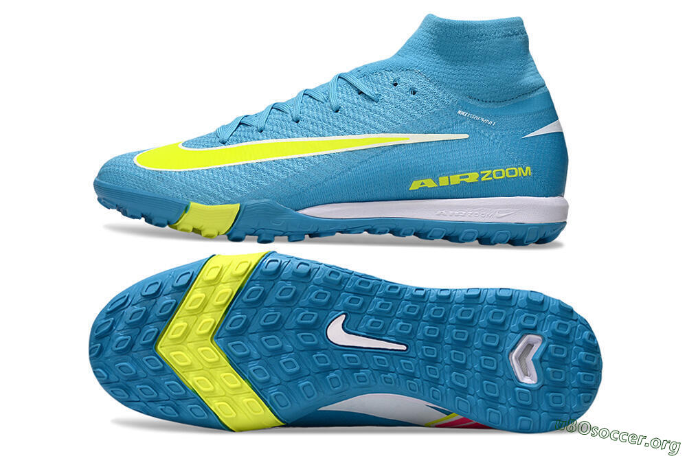 Nike Air Zoom Mercurial Superfly 10 Elite TF Football Shoes - Jade/Yellow/White 1