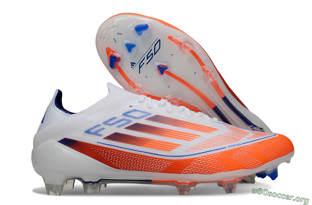 Adidas F50 Elite FG Football Boots - White/Red/Blue 2