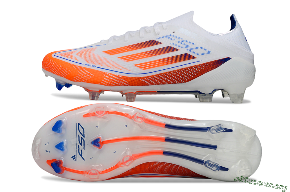 Adidas F50 Elite FG Football Boots - White/Red/Blue 1