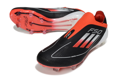 Adidas F50 Elite Laceless FG Football Boots - Black/Red/White