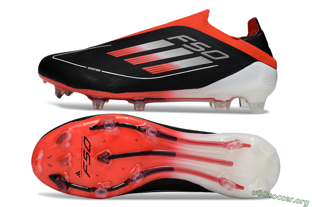 Adidas F50 Elite Laceless FG Football Boots - Black/Red/White 1