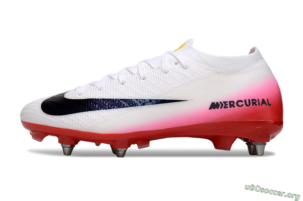 Nike Air Zoom Mercurial Vapor 16 Elite SG Football Boots - White/Black/Red 3