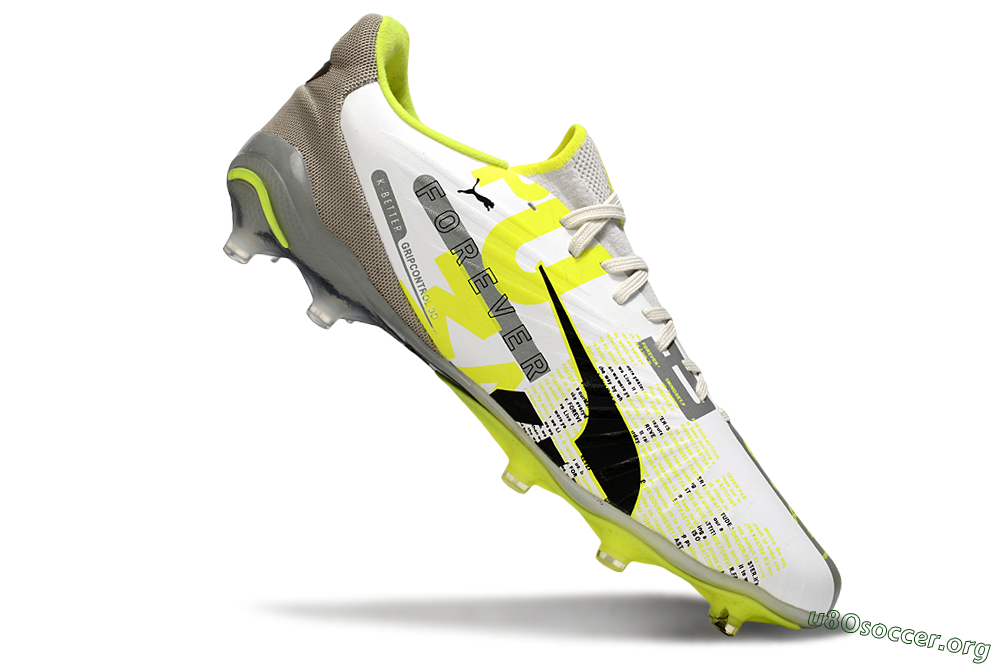 Puma King Ultimate AG Football Boots - White/Silver/Yellow 4