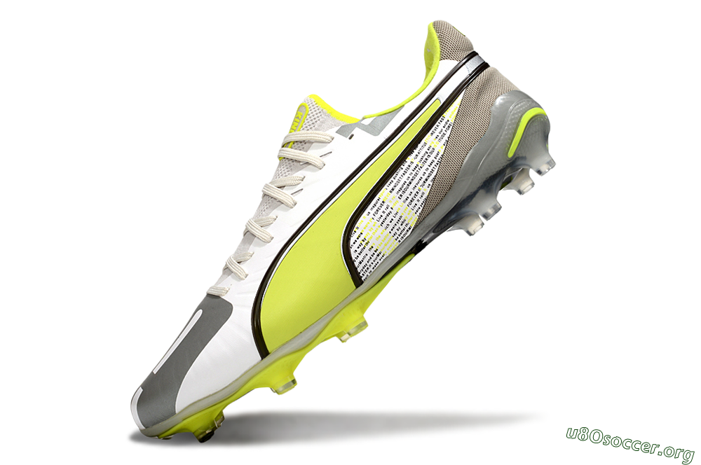 Puma King Ultimate AG Football Boots - White/Silver/Yellow 5