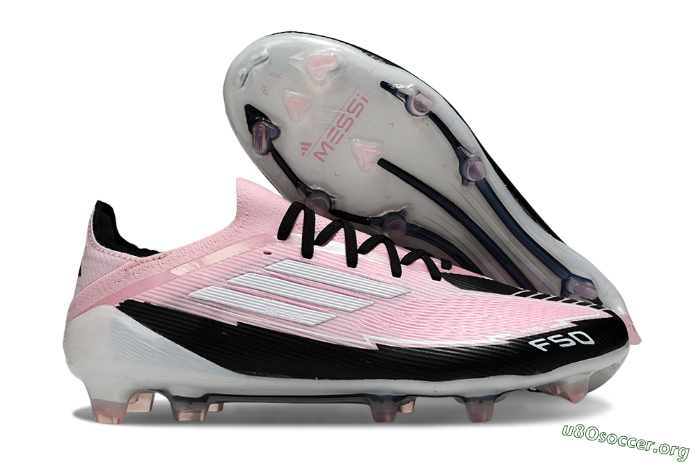 Messi x Adidas F50 Elite FG Football Boots - Pink/Black/Whtie 2