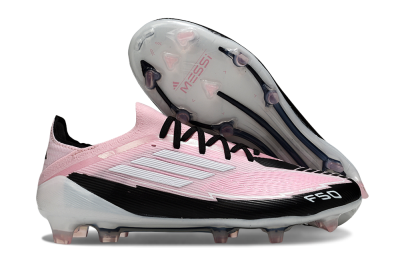 Messi x Adidas F50 Elite FG Football Boots - Pink/Black/Whtie