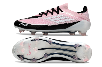 Messi x Adidas F50 Elite FG Football Boots - Pink/Black/Whtie