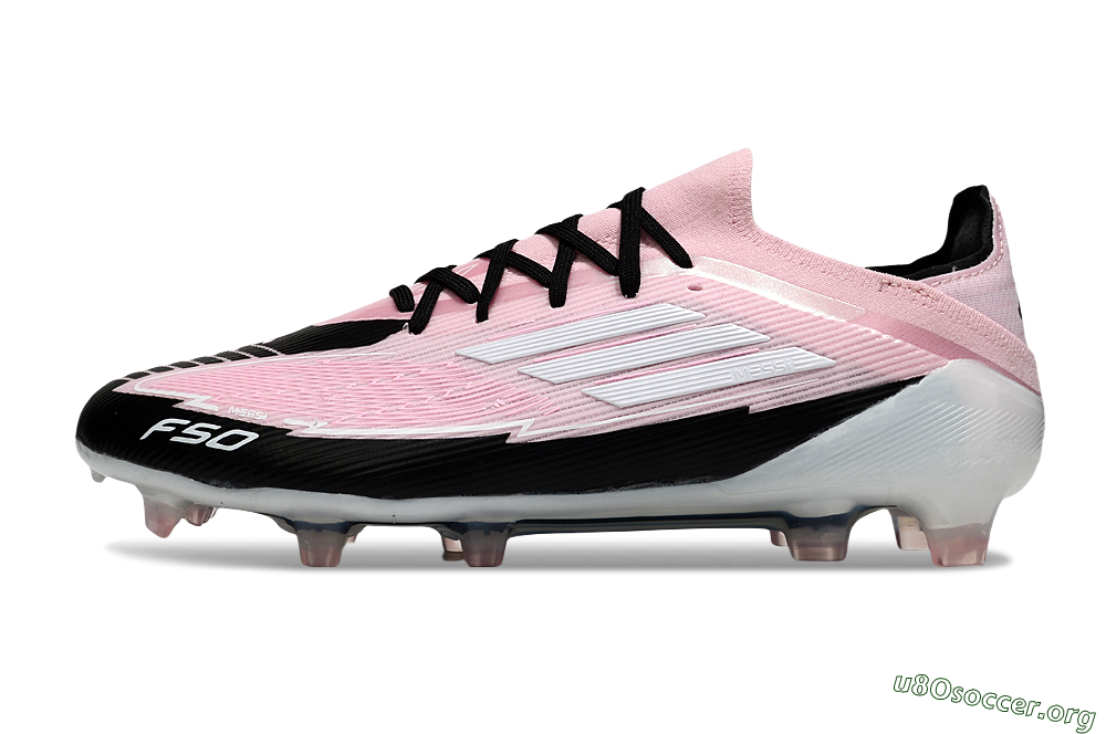 Messi x Adidas F50 Elite FG Football Boots - Pink/Black/Whtie 3
