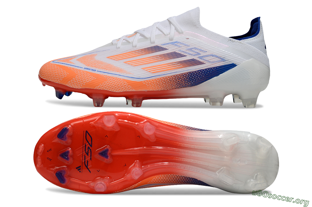 Adidas F50 Elite FG Football Boots - White/Red/Blue 1