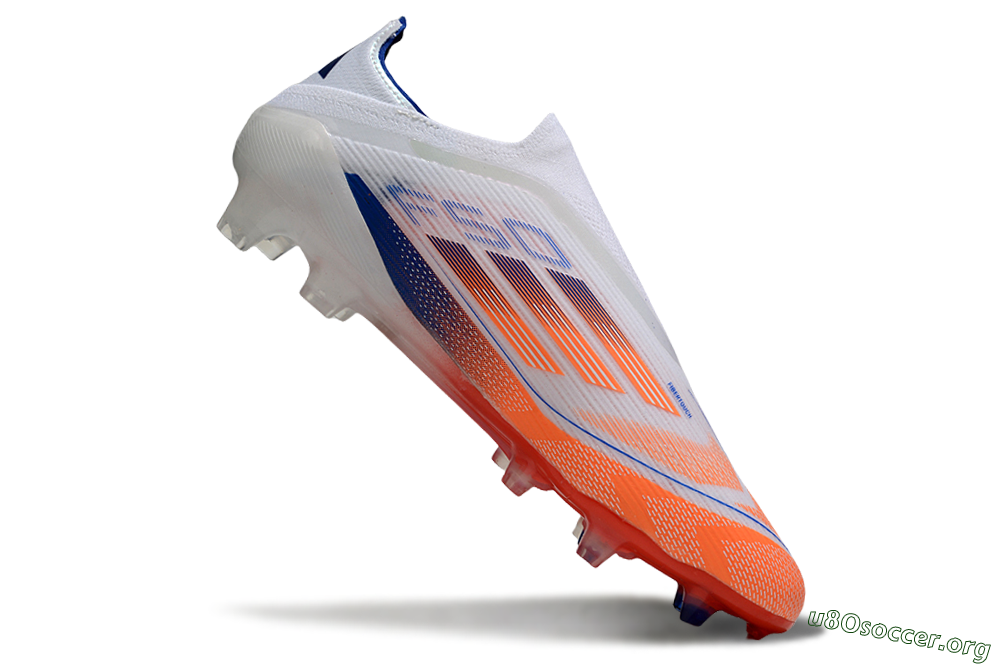 Adidas F50 Elite Laceless FG Football Boots - White/Red/Blue 4