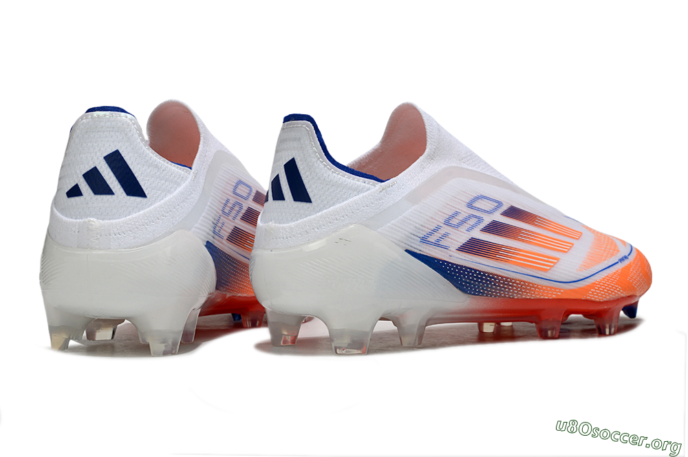 Adidas F50 Elite Laceless FG Football Boots - White/Red/Blue 6