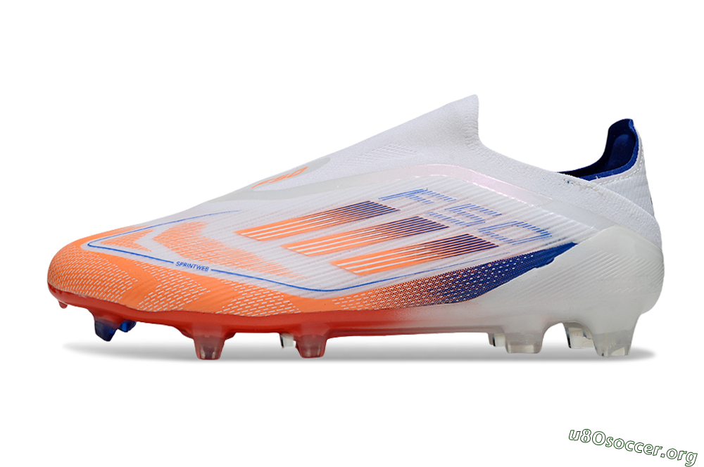 Adidas F50 Elite Laceless FG Football Boots - White/Red/Blue 3