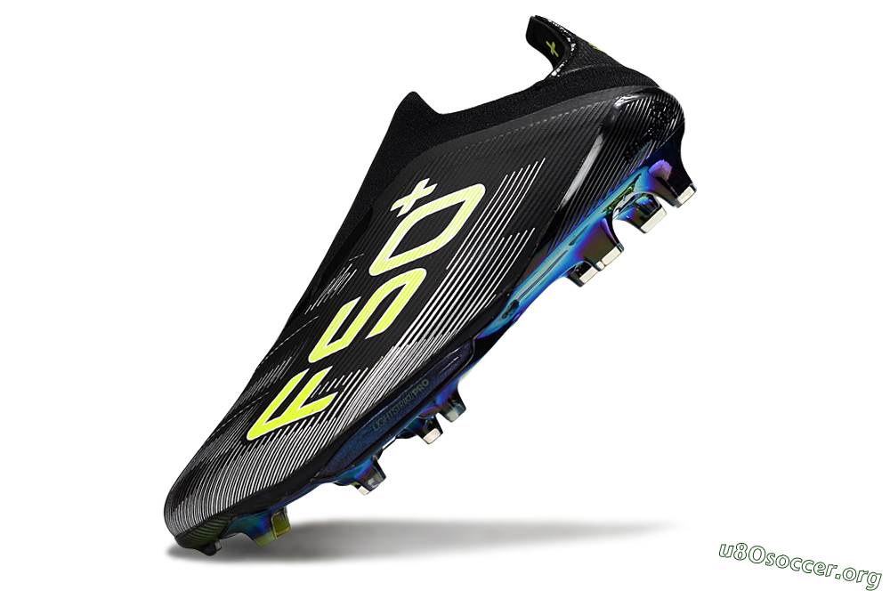 Adidas F50+ Elite Lightstrike Laceless FG Football Boots - Black/White/Yellow 5