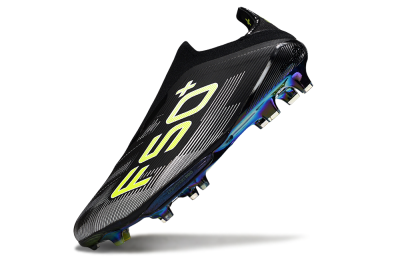 Adidas F50+ Elite Lightstrike Laceless FG Football Boots - Black/White/Yellow