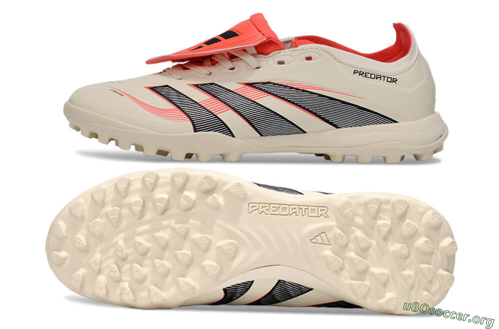 Adidas Predator Elite Foldover Tongue TF Football Shoes - Beige/Black/Red 1