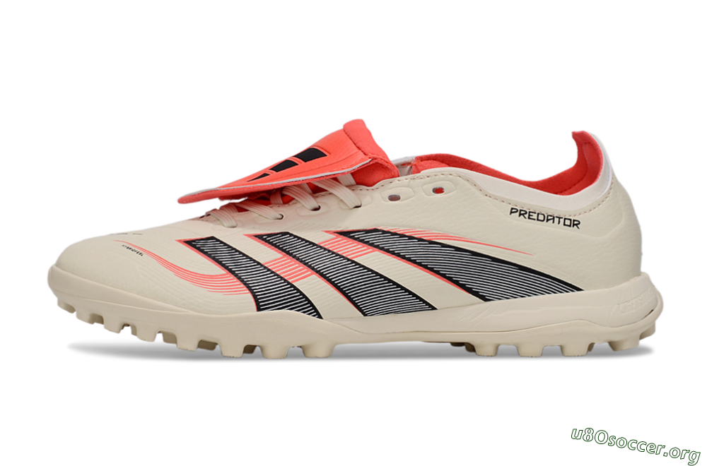 Adidas Predator Elite Foldover Tongue TF Football Shoes - Beige/Black/Red 3