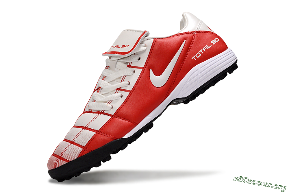 Nike Total 90 III TF Football Shoes - White/Red/Black 6